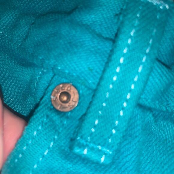 70’s LEVI'S TEAL Overdyed Denim CUTOFF Jean Shorts Boho Hippie Festival - Picture 5 of 8